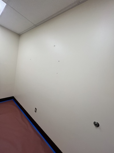 Before repaint—Sunnyland commercial office walls before fresh interior paint.