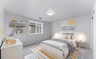 Detail view from a Cordata bedroom repaint in Bellingham, WA — smooth finish with crisp edges.